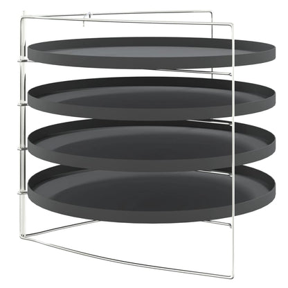 Teglie per Pizza 4 pz con Porta Teglie Ã˜ 28 cm in Acciaio
