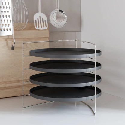 Teglie per Pizza 4 pz con Porta Teglie Ã˜ 28 cm in Acciaio