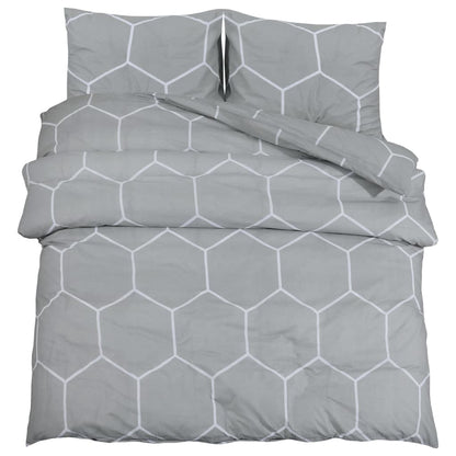 Set Copripiumino Grigio 155x220 cm in Cotone
