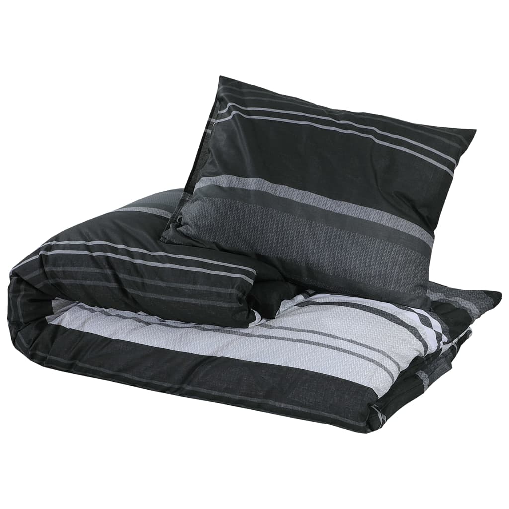 Set Copripiumino Nero e Bianco 135x200 cm in Cotone