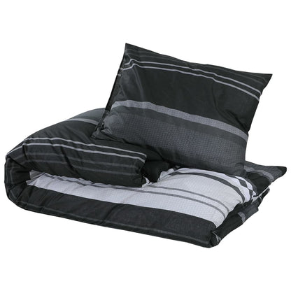 Set Copripiumino Nero e Bianco 135x200 cm in Cotone