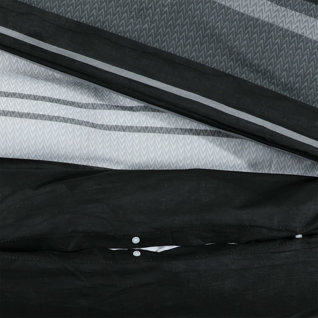 Set Copripiumino Nero e Bianco 155x220 cm in Cotone