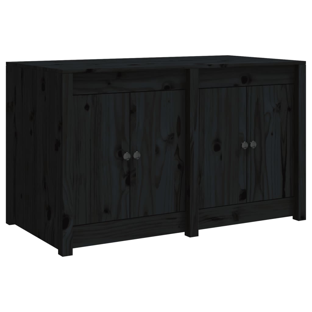 Mobile da Cucina da Esterno Nero 106x55x64 cm Legno Massello di Pino