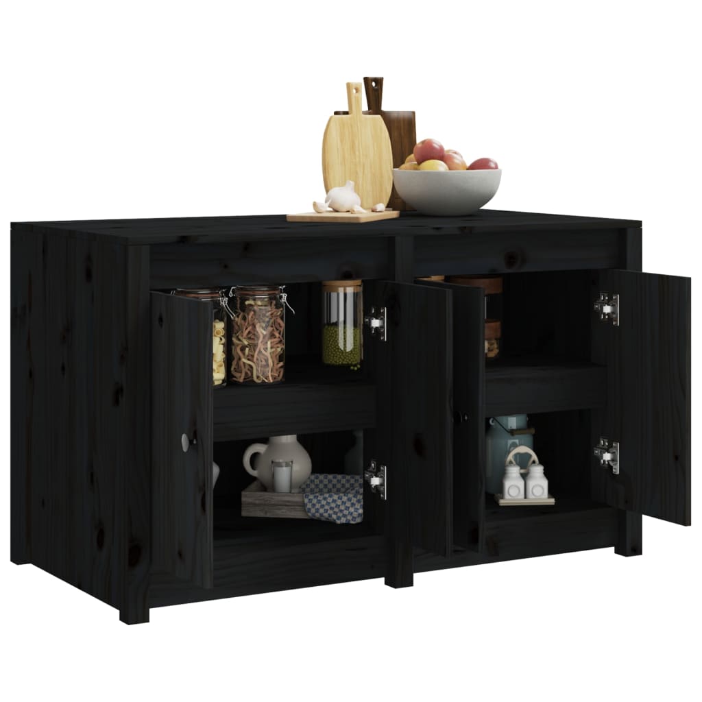 Mobile da Cucina da Esterno Nero 106x55x64 cm Legno Massello di Pino