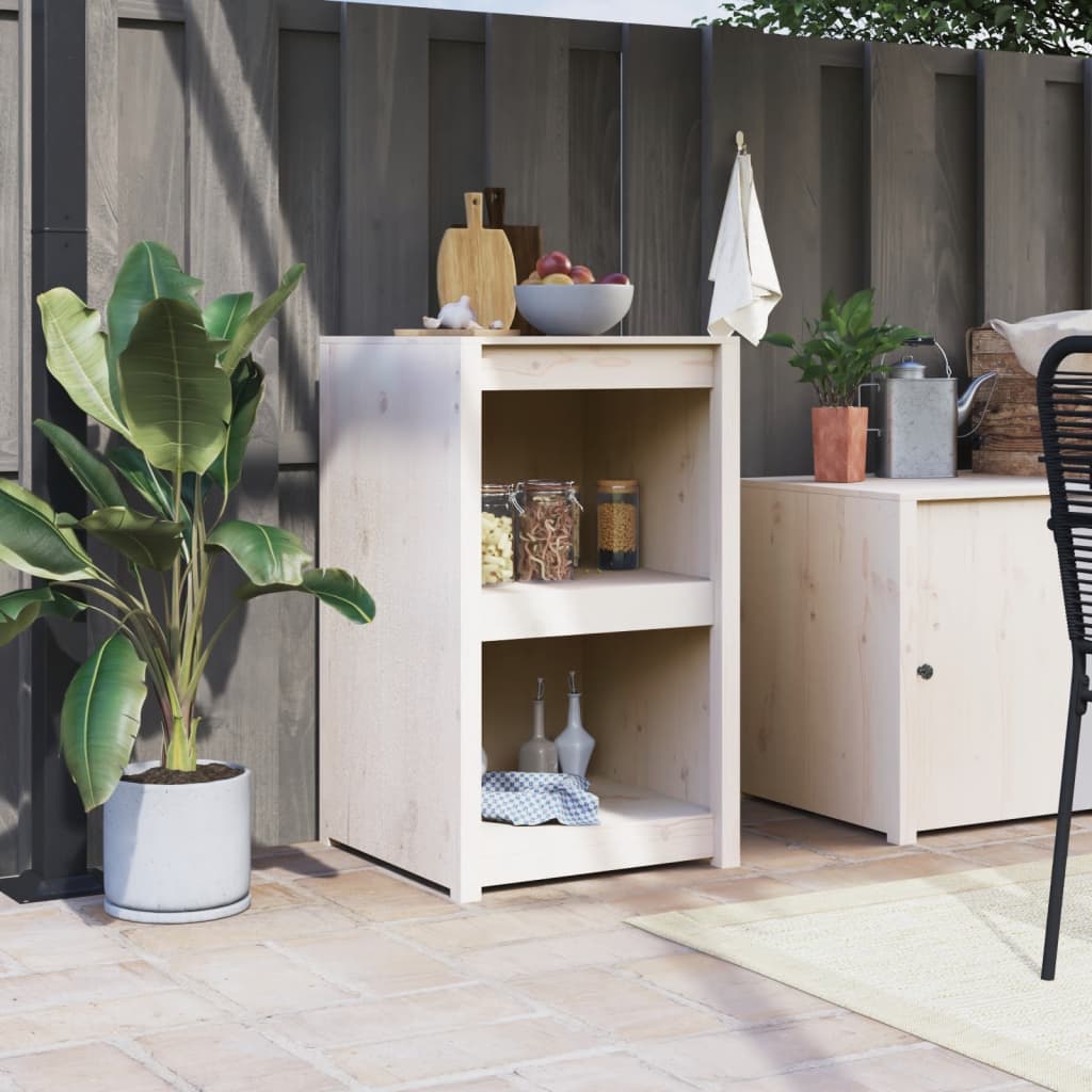 Mobile da Cucina da Esterno MEPPEL Bianco 55x55x92 cm Legno Massello di Pino