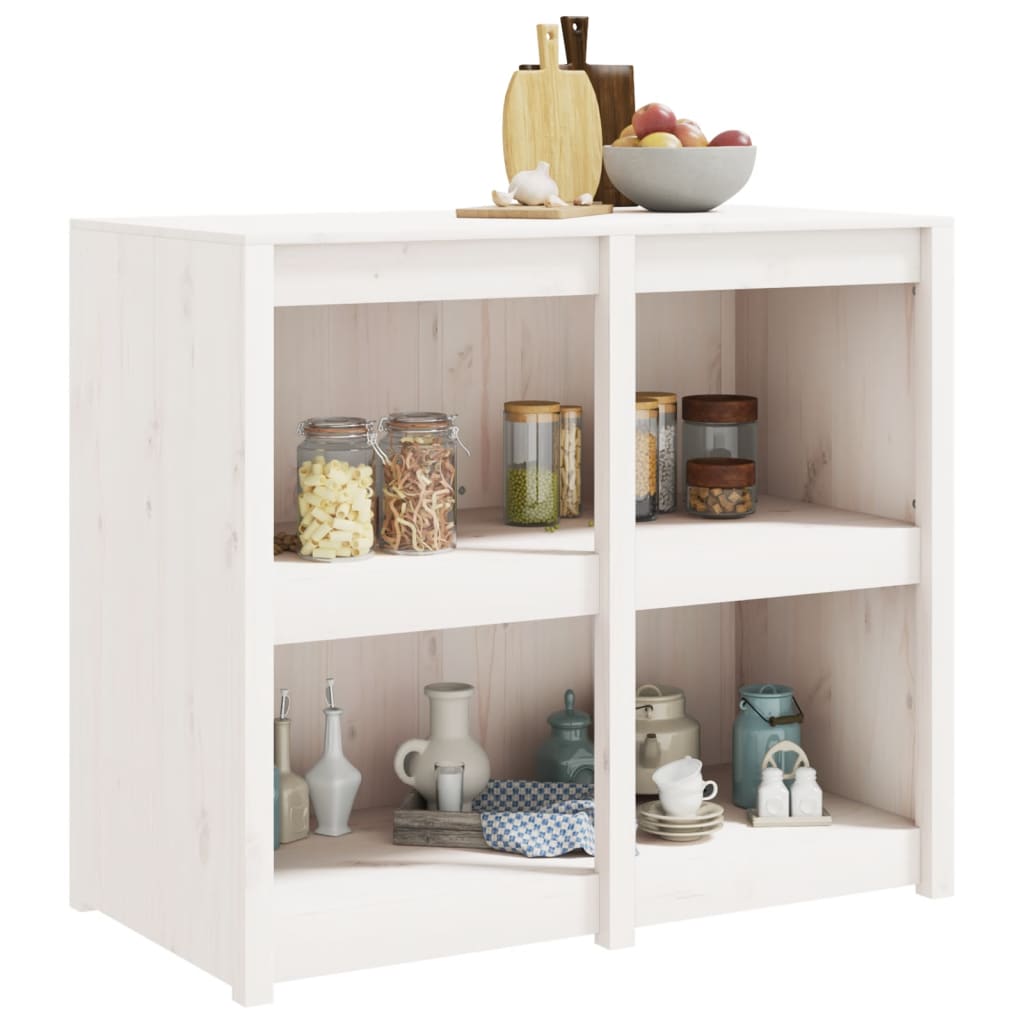 Mobile da Cucina da Esterno Bianco 106x55x92 cm Legno Massello di Pino