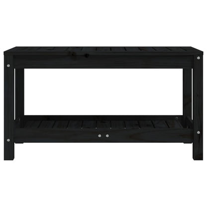 Panca da Giardino Nera 82,5x35x45 cm in Legno Massello di Pino
