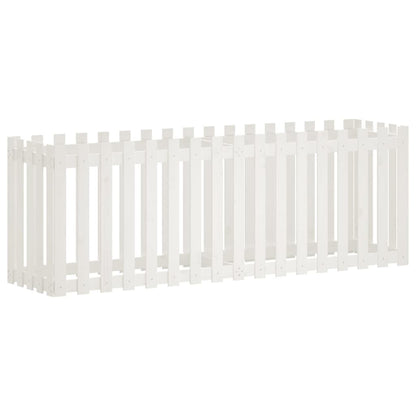 Fioriera Giardino a Recinzione Bianca 200x50x70cm Massello Pino