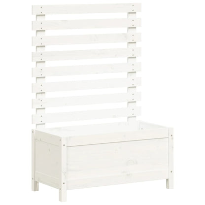 Fioriera Giardino con Rastrelliera Bianca 79x39,5x114cm Pino