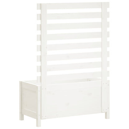 Fioriera Giardino con Rastrelliera Bianca 79x39,5x114cm Pino