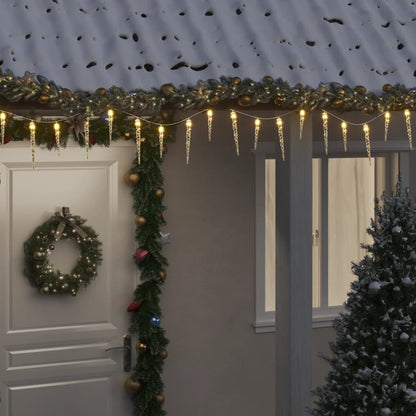 Luce Natale a Ghiacciolo 100 LED Bianco Caldo 10 m Acrilico PVC