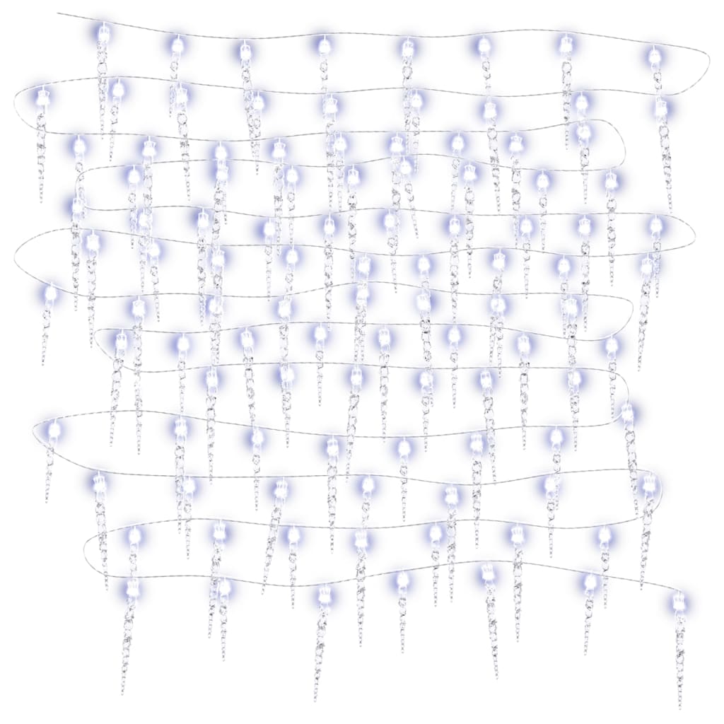 Luce Natale a Ghiacciolo 200 LED Bianco Freddo 20m Acrilico PVC
