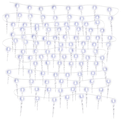 Luce Natale a Ghiacciolo 200 LED Bianco Freddo 20m Acrilico PVC