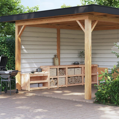 Mobili da Cucina da Esterno 4 pz in Legno Massello di Pino