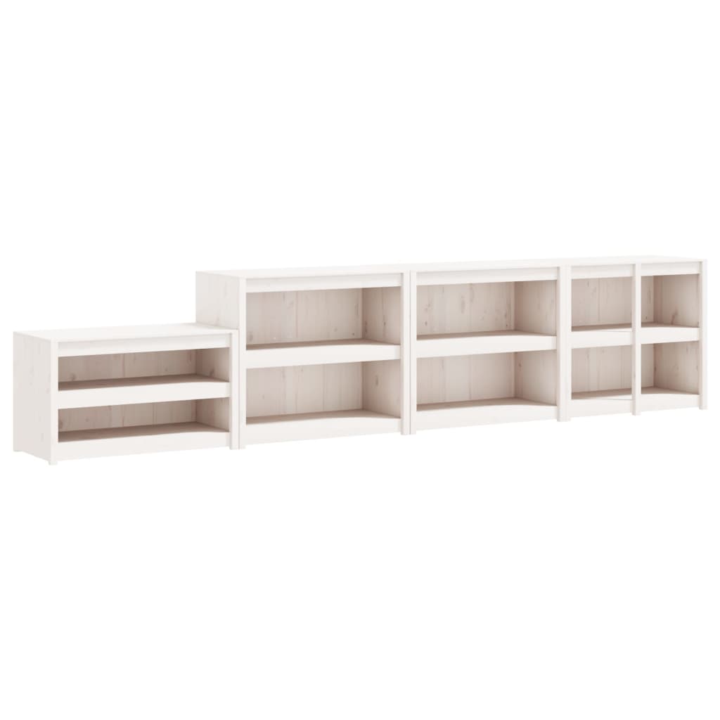 Mobili da Cucina da Esterno 4 pz Bianchi Legno Massello di Pino