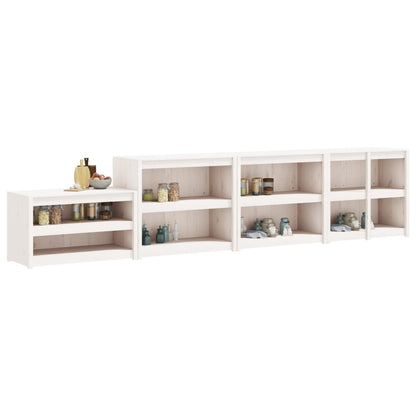 Mobili da Cucina da Esterno 4 pz Bianchi Legno Massello di Pino