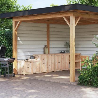 Mobili da Cucina da Esterno MEPPEL 3 pz in Legno Massello di Pino
