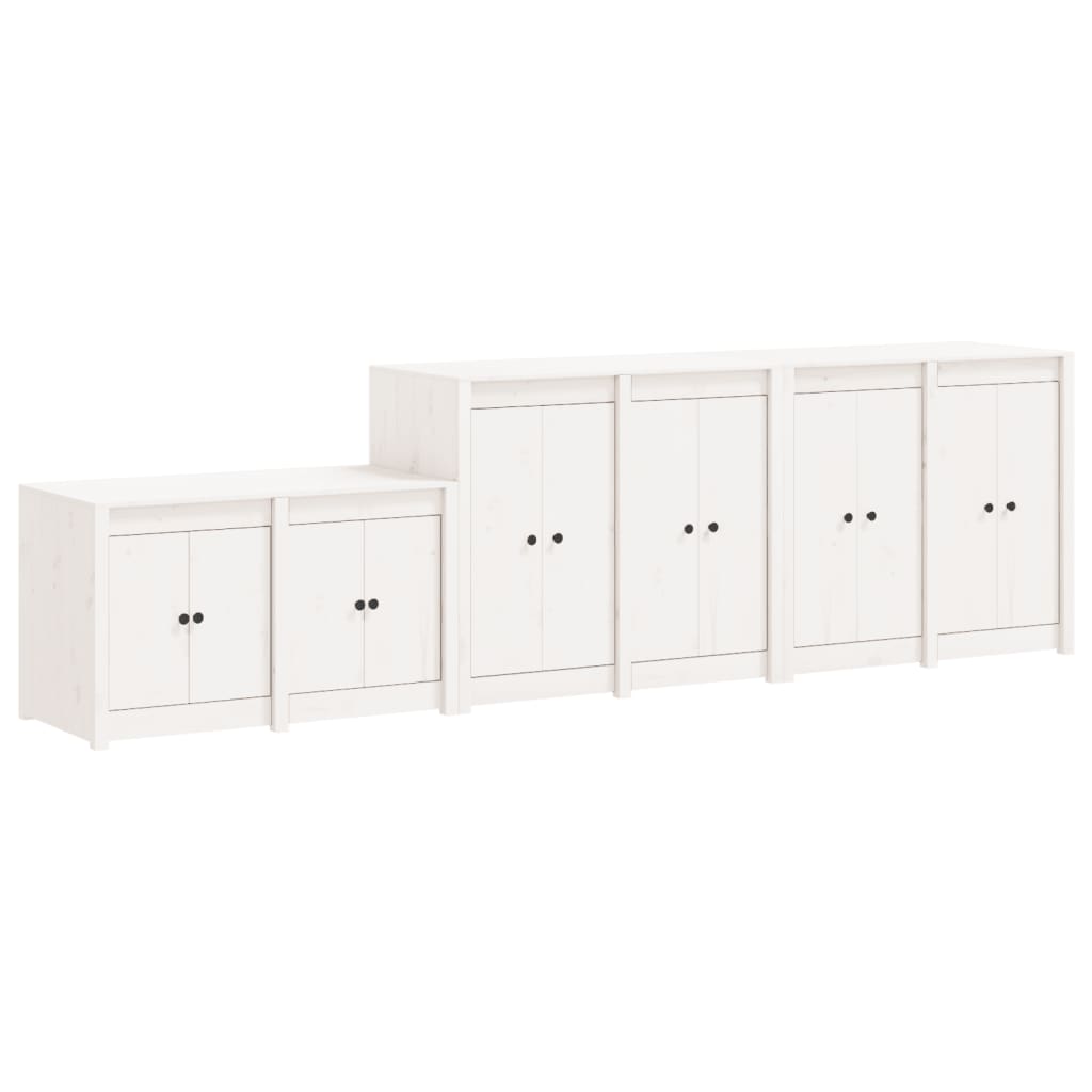 Mobili da Cucina da Esterno 3 pz Bianchi Legno Massello di Pino