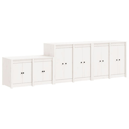 Mobili da Cucina da Esterno 3 pz Bianchi Legno Massello di Pino