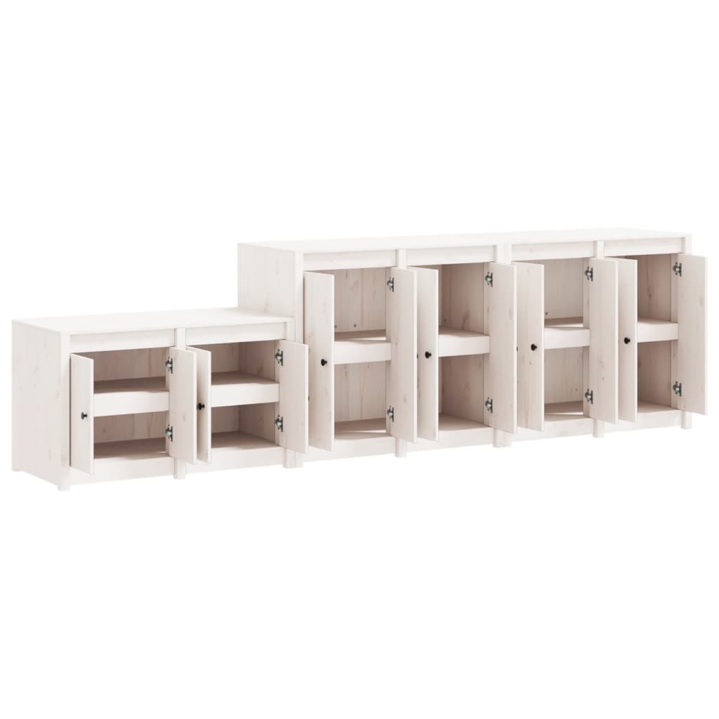 Mobili da Cucina da Esterno 3 pz Bianchi Legno Massello di Pino