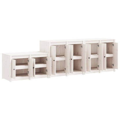Mobili da Cucina da Esterno 3 pz Bianchi Legno Massello di Pino