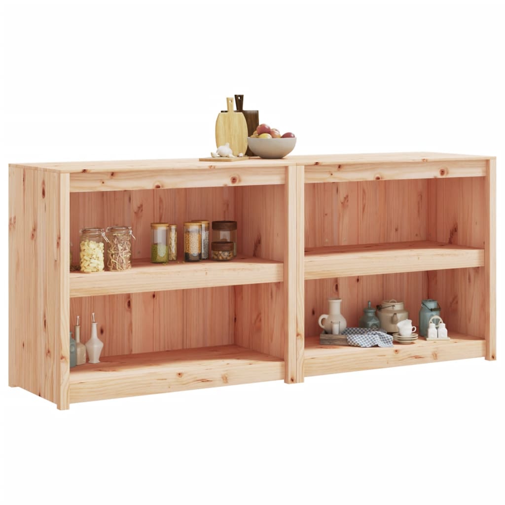 Mobili da Cucina da Esterno 2 pz in Legno Massello di Pino