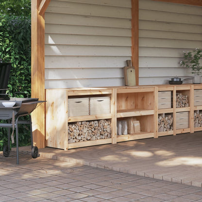 Mobili da Cucina da Esterno 2 pz in Legno Massello di Pino