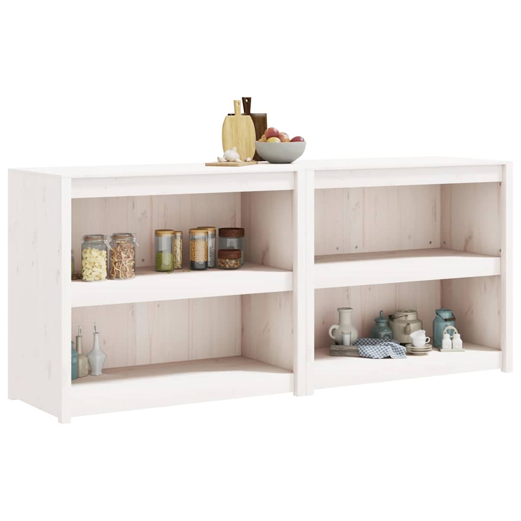 Mobili da Cucina da Esterno MEPPEL 2 pz Bianchi Legno Massello di Pino