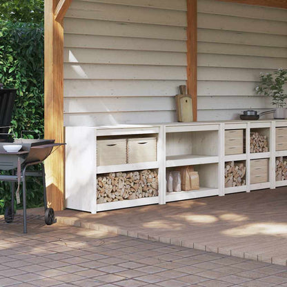 Mobili da Cucina da Esterno MEPPEL 2 pz Bianchi Legno Massello di Pino