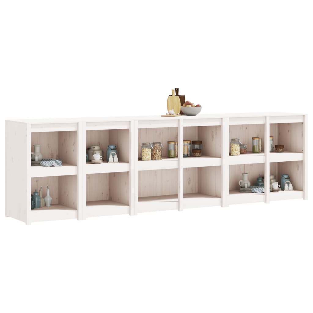 Mobili da Cucina da Esterno 4 pz Bianchi Legno Massello di Pino