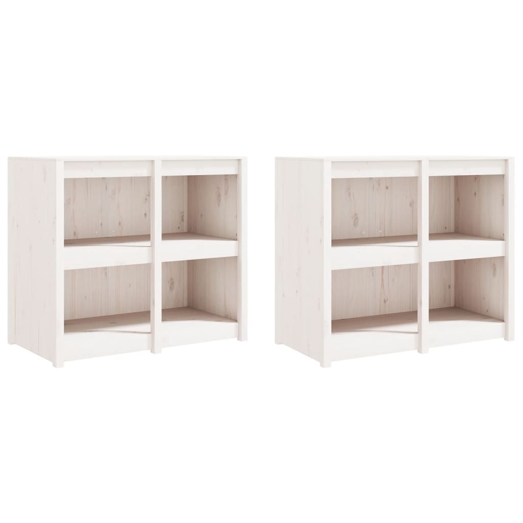 Mobili da Cucina da Esterno 4 pz Bianchi Legno Massello di Pino