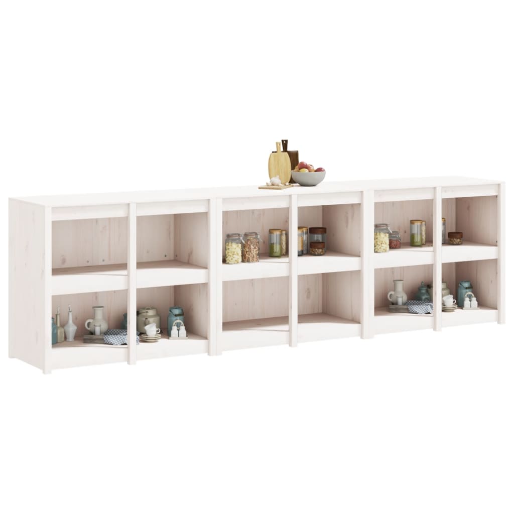 Mobili da Cucina da Esterno 3 pz Bianchi Legno Massello di Pino