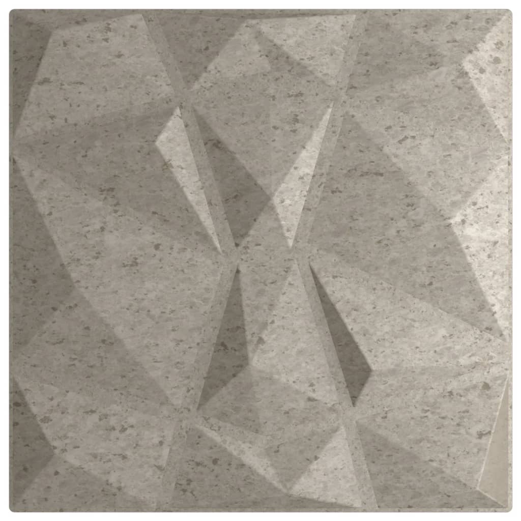 Pannelli Murali 24 pz Grigio Cemento 50x50 cm XPS 6 m² Diamante