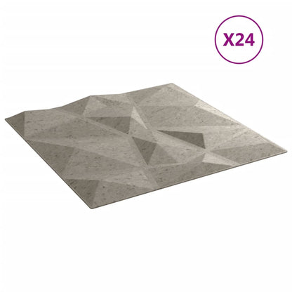 Pannelli Murali 24 pz Grigio Cemento 50x50 cm XPS 6 m² Diamante