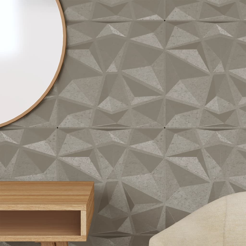 Pannelli Murali 24 pz Grigio Cemento 50x50 cm XPS 6 m² Diamante