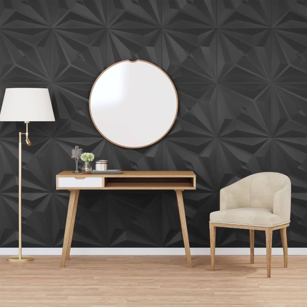 Pannelli Murali 12 pz Neri 50x50 cm XPS 3 m² Stella