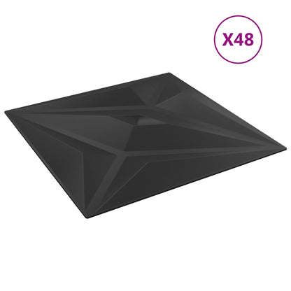 Pannelli Murali 48 pz Neri 50x50 cm XPS 12 m² Stella