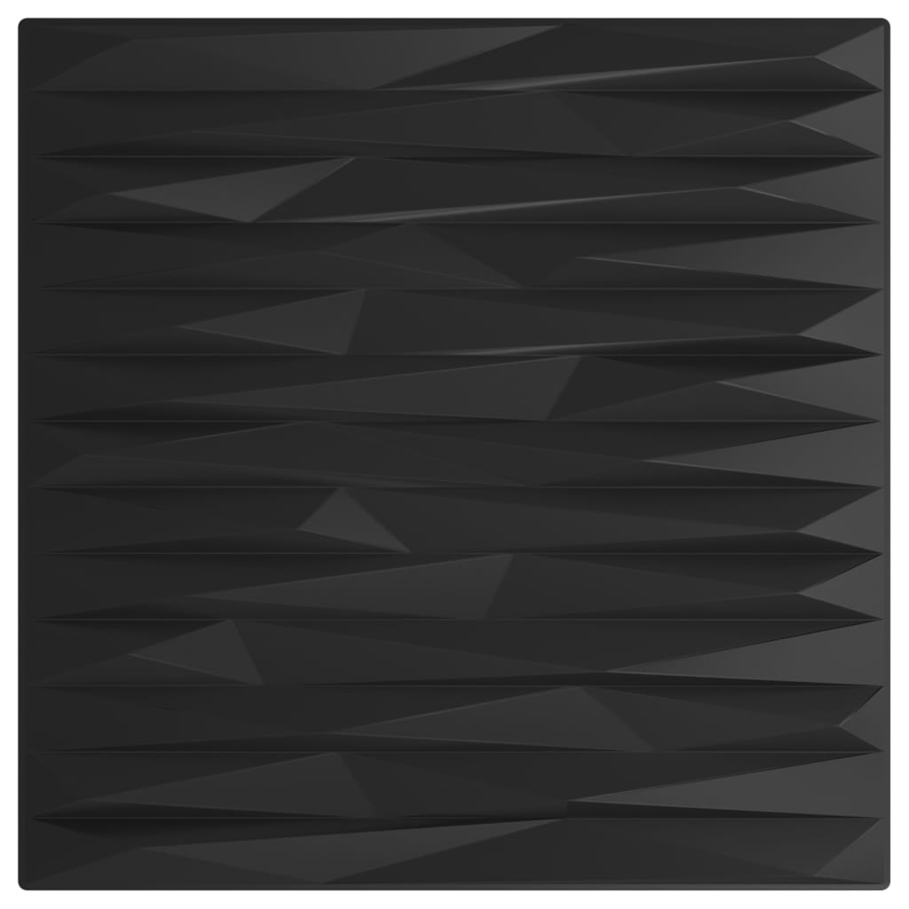 Pannelli Murali 12 pz Neri 50x50 cm XPS 3 m² Pietra