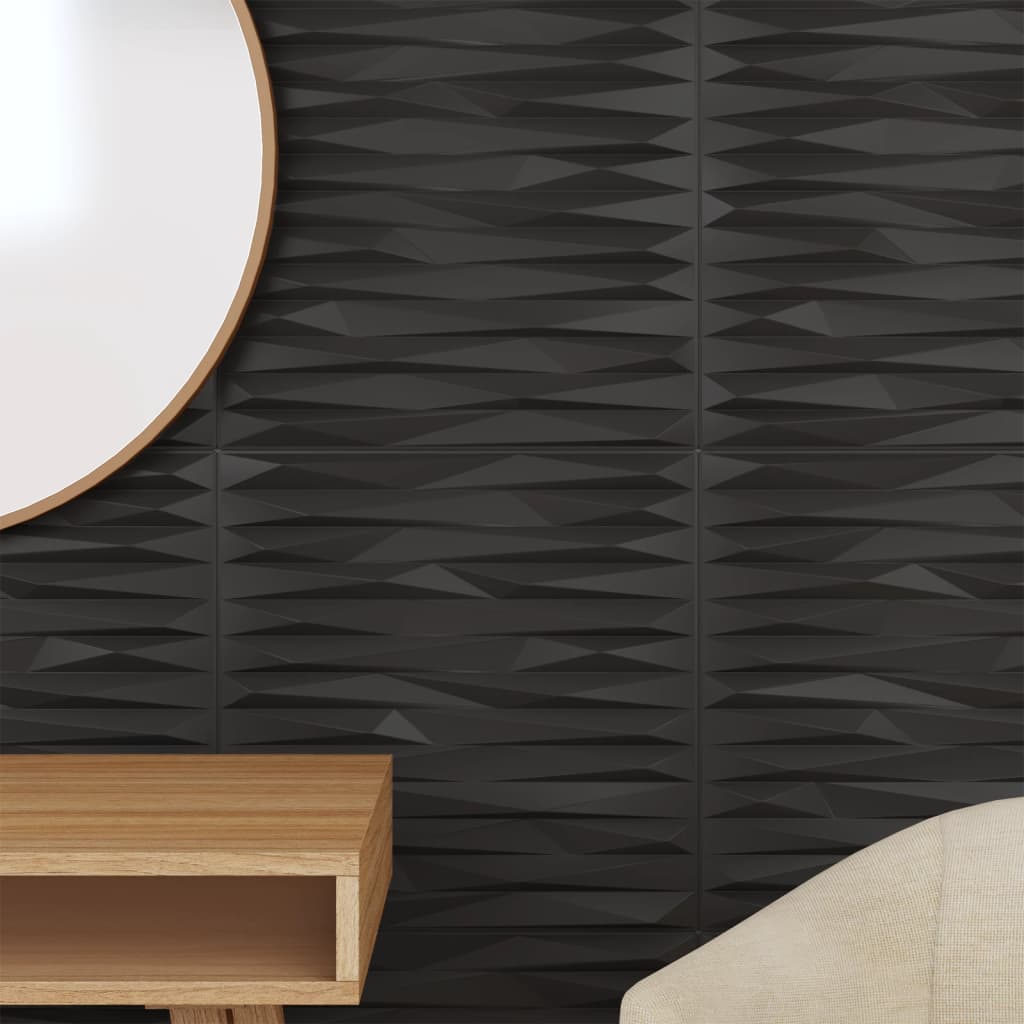 Pannelli Murali 12 pz Neri 50x50 cm XPS 3 m² Pietra