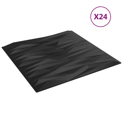 Pannelli Murali 24 pz Neri 50x50 cm XPS 6 m² Pietra
