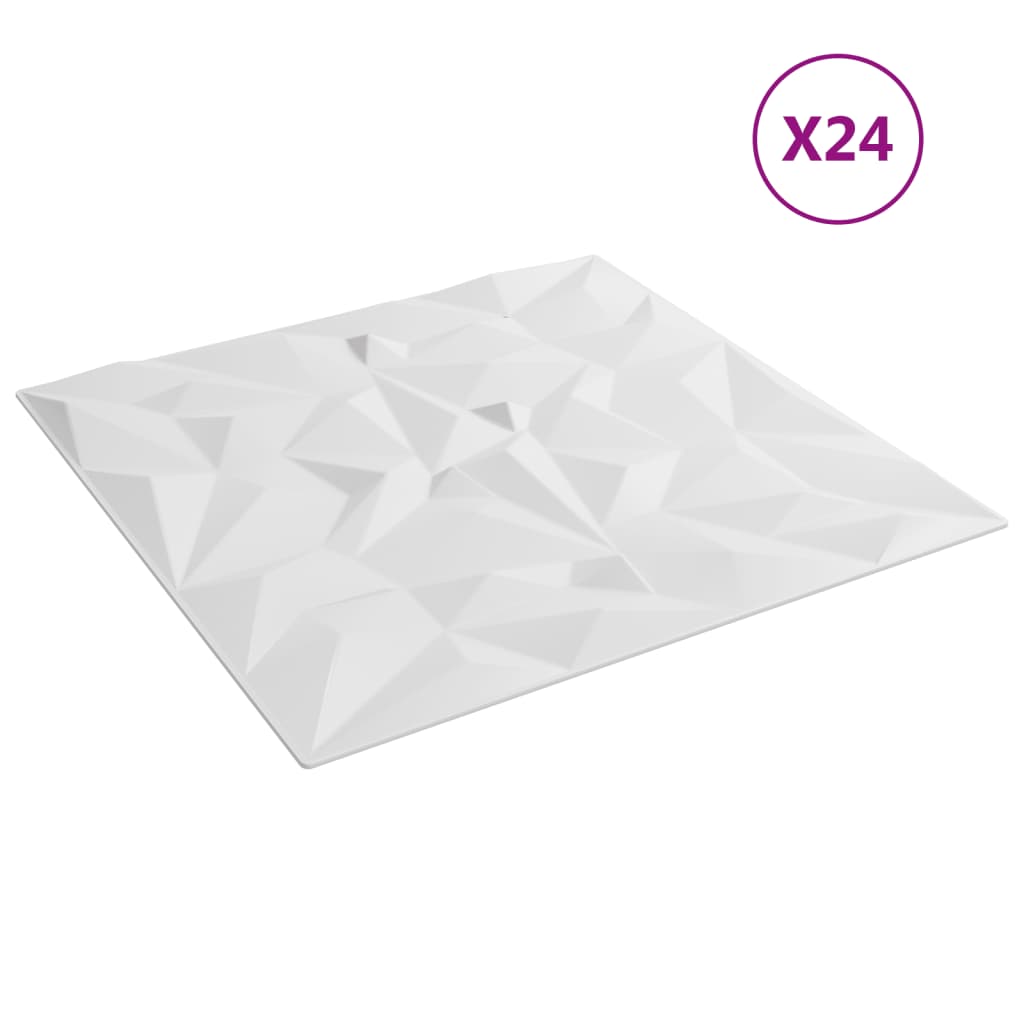 Pannelli Murali 24 pz Bianchi 50x50 cm XPS 6 m² Ametista