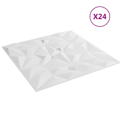 Pannelli Murali 24 pz Bianchi 50x50 cm XPS 6 m² Ametista