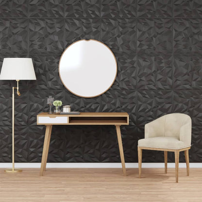 Pannelli Murali 12 pz Neri 50x50 cm XPS 3 m² Ametista