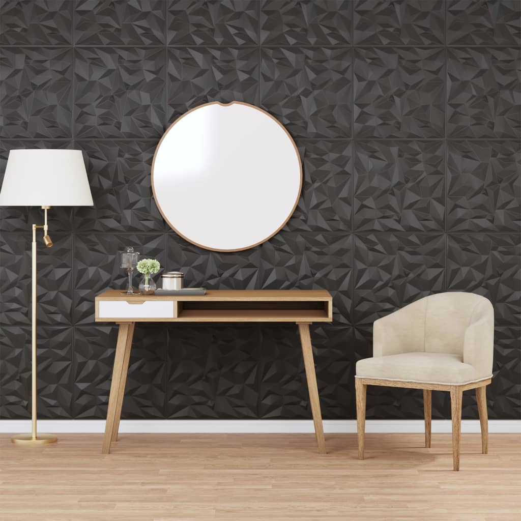 Pannelli Murali 24 pz Neri 50x50 cm XPS 6 m² Ametista
