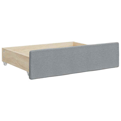 Cassetti da Letto 2pz Grigio Chiaro Legno Multistrato e Tessuto