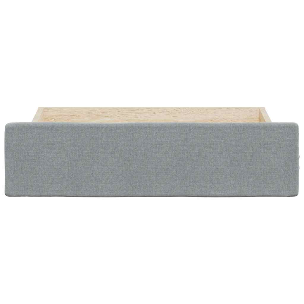 Cassetti da Letto 2pz Grigio Chiaro Legno Multistrato e Tessuto