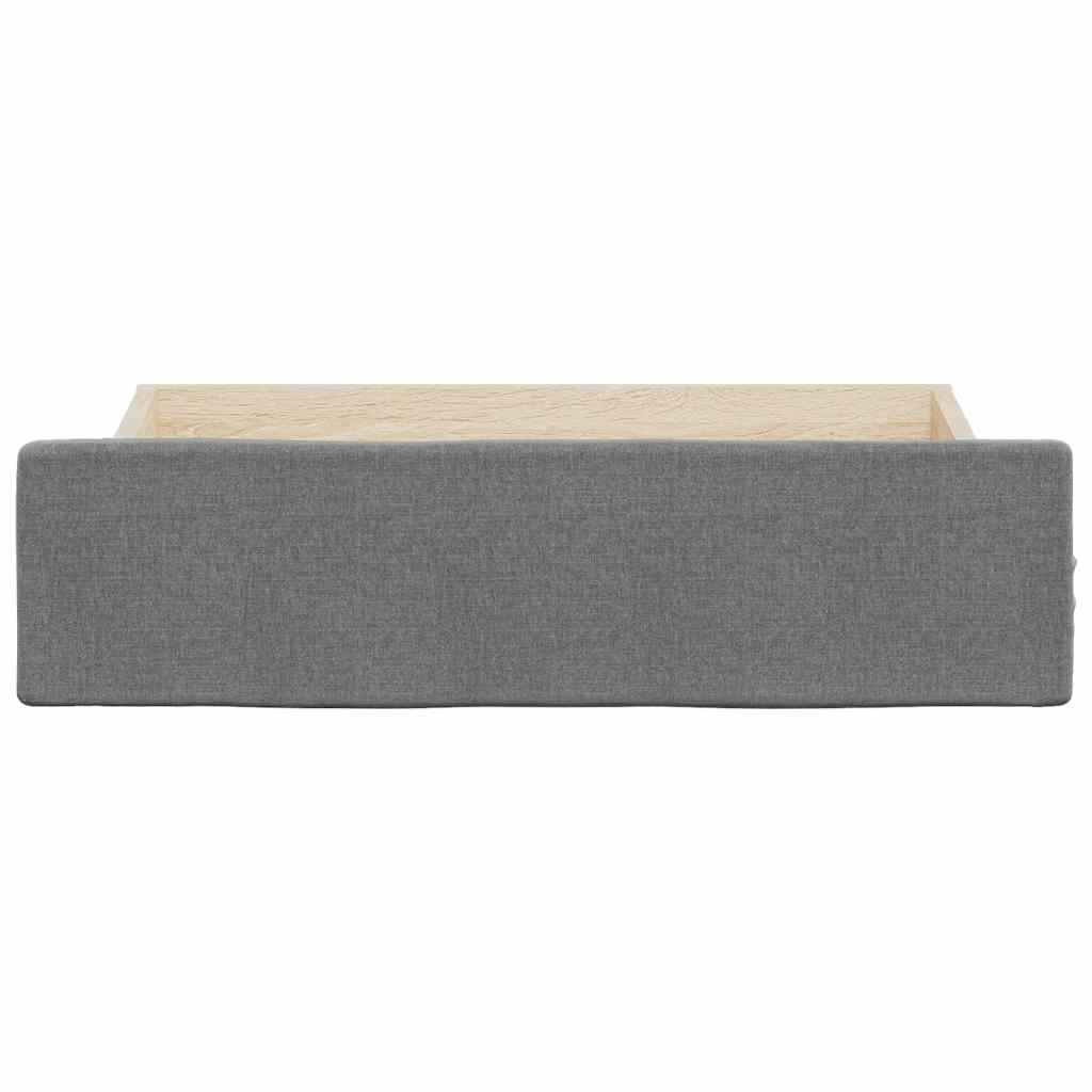 Cassetti da Letto 2pz Grigio Scuro Legno Multistrato e Tessuto