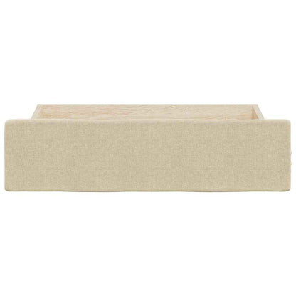 Cassetti da Letto 2pz Crema in Legno Multistrato e Tessuto