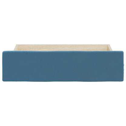 Cassetti da Letto 2pz Blu in Legno Multistrato e Velluto