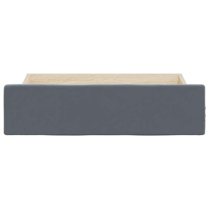 Cassetti da Letto 2pz Grigio Scuro Legno Multistrato e Velluto